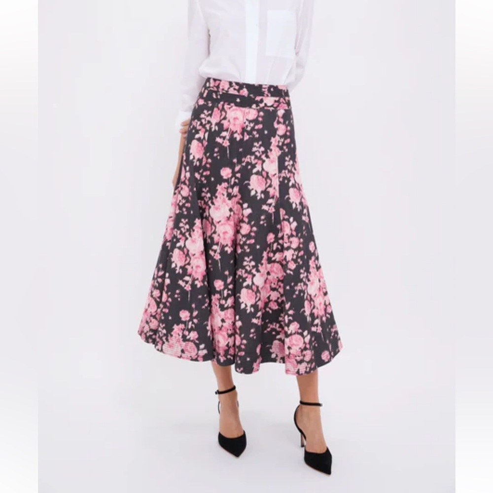 Tuckernuck NWT Midi Skirt with Pink and Black Design - Picture 2 of 4